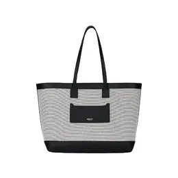 Сумка-шоппер из гладкой телячьей кожи среднего размера черная Burberry 80895691