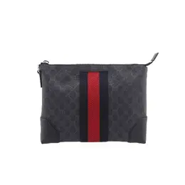 Ophidia Canvas With Leather Clutch мужская черно-серая Gucci 523603-9f2yn-1095