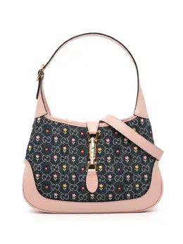 Gucci 2016-2025 Limited Edition Small GG Denim Embroidered Floral Jackie 1961 crossbody bag 32166716