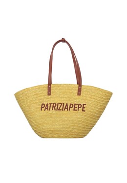 Соломенная сумка-шоппер Summer 19 см Patrizia Pepe, цвет Dynamic Yellow 8058607001618 | dynamic yellow