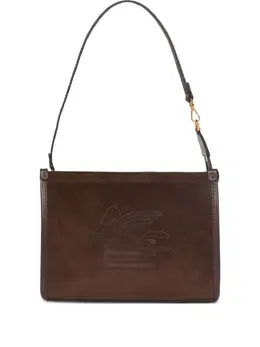 Etro small logo-embossed suede shoulder bag 32041151