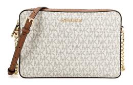 Сумка через плечо Jet Set из коровьей кожи ванильного и коричневого цвета Michael Kors 35f8gttc3b-vanilla-acrn