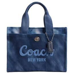 Сумка через плечо Coach Medium из переработанного канвы с кожаными деталями, женская, светлый античный никель и ночной морской синий cu029-lhngb