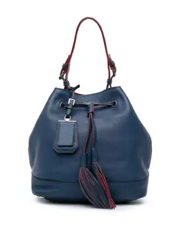 Prada 2013-2025 Soft Calf Tassel Convertible Drawstring Bucket Bag satchel 32166776
