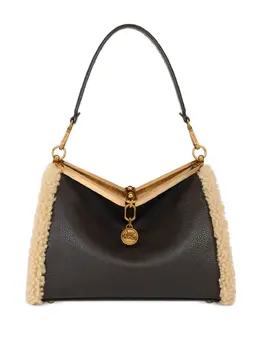 Etro medium VELA shearling-trimmed clasp shoulder bag 31754945