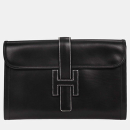 Hermes Black Box Calf Jige PM Clutch Bag 1217048