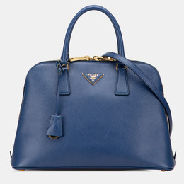 Prada Blue Medium Saffiano Lux Promenade Satchel 1216863
