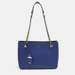 DKNY Blue Leather Bryant Park Chain Tote 1216724