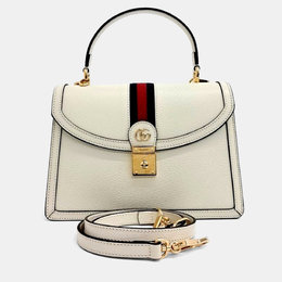 Gucci Cream Leather Ophidia Top Handle Bag 1216279