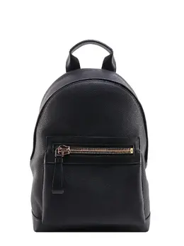 Tom Ford-Textured Leather Backpack With Pocket On The Front-Uomo 52365546553684