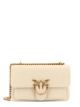 Pinko-Leather Shoulder Bag With Metal Love Birds Buckle-Donna 52621515620692