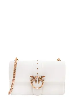 Pinko-Leather Shoulder Bag With Love Birds Buckle-Donna 52621532922196