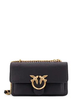 Pinko-Leather Shoulder Bag With Metal Love Birds Buckle-Donna 52621541638484