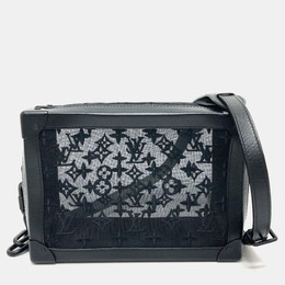 Louis Vuitton Monogram Embroidered Mesh Soft Trunk 2-Way Shoulder Bag In Mesh/Leather Black 1218504