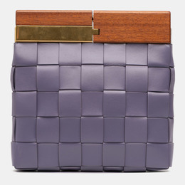 Bottega Veneta Purple Lambskin Maxi Intrecciato The Snap Clutch 1218071