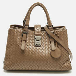 Bottega Veneta Brown Intrecciato Leather Small Roma Tote 1217793