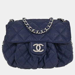 Chanel Blue Calfskin Chain Around Shoulder Bag 1217076