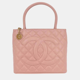 Chanel Pink Calfskin Medallion Tote Handbag 1217078