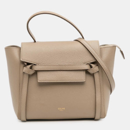 Celine Beige Nano Grained Calfskin Belt Bag 1216887