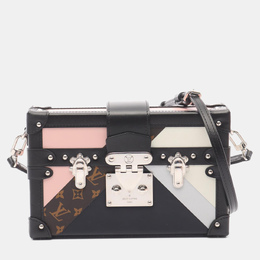 Louis Vuitton Petite Malle Shoulder Bag In Leather And Coated Canvas With Monogram Design Pink Multicolor 1218480