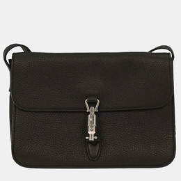Gucci Black Leather Jackie Flap Shoulder Bag 1218603