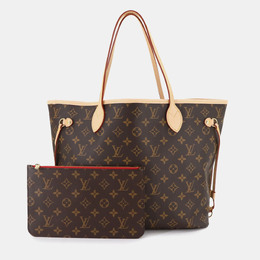 Louis Vuitton Monogram Neverfull Mm Tote Bag Brown Cerise 1218540
