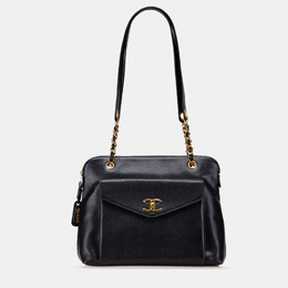 Chanel Black Caviar Front Pocket Chain Tote 1218334