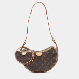 Louis Vuitton Croissant Brown Coated Canvas Leather Shoulder Bag 1218457
