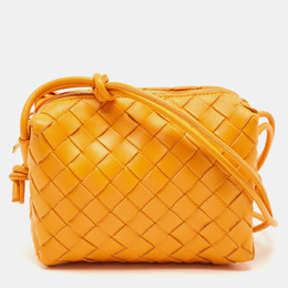 Bottega Veneta Orange Intrecciato Leather Mini Loop Camera Bag 1218179