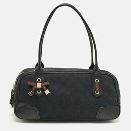 Gucci Black GG Canvas and Leather Princy Boston Bag 1217799