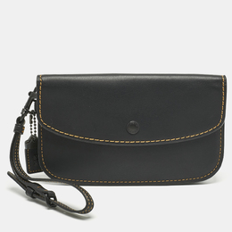 Coach Black Leather Wristlet Clutch 1217779