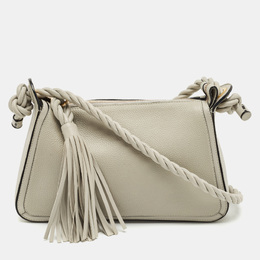 Valentino Grey Leather Braided and Tassel Shoulder Bag 1218088