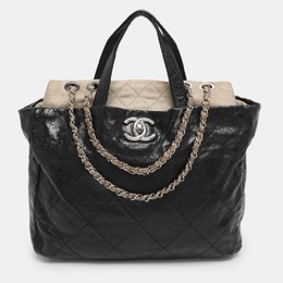 Chanel Black Quilted Glazed Leather Portobello Tote 1216734