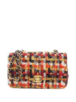 Chanel 2021-2025 Mini Rectangular Classic Tweed Single Flap crossbody bag 32188964