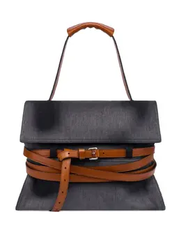 Moschino leather-trimmed denim shoulder bag 30908061