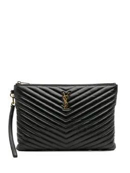 Saint Laurent 2022 Leather Chevron Monogram Document Holder clutch bag 32187863