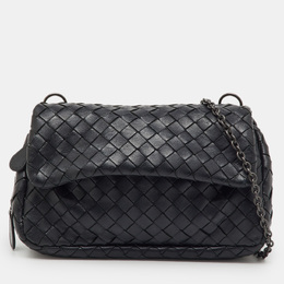 Bottega Veneta Black Intrecciato Leather Olimpia Chain Shoulder Bag 1218779