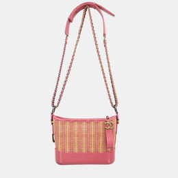 Chanel Pink Rattan Calfskin Small Gabrielle Shoulder Bag 1218657