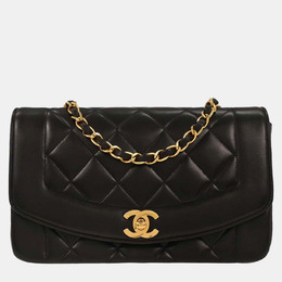 Chanel Black Lambskin Small Diana Shoulder Bag 1218679