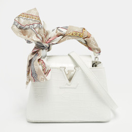 Louis Vuitton White Alligator Mini Capucines Bag 1218376