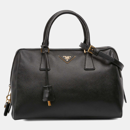 Prada Black Saffiano Lux Convertible Bowler Bag 1219121