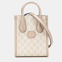 Gucci Beige Brown Mini GG Supreme Interlocking G Satchel 1219496