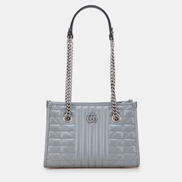 Gucci Grey Small GG Marmont Matelasse Leather Aria Chain Tote 1219527