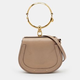 Chloe Beige Leather and Suede Small Nile Bracelet Shoulder Bag 1217708