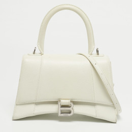 Balenciaga White Leather Small Hourglass Top Handle Bag 1218785