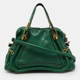 Chloe Emerald Green Leather Medium Military Strap Paraty Shoulder Bag 1217704