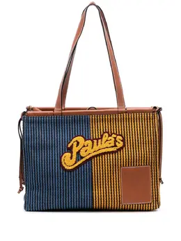 Loewe 2000-2025 Paulas Ibiza Large Canvas Stripes Cushion tote bag 32240108