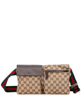 Gucci 2000-2015 GG Canvas Web Double Pocket belt bag 32237035