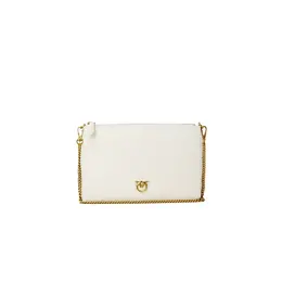 Pinko Cream Leather Clutch Bag pi-11202500143