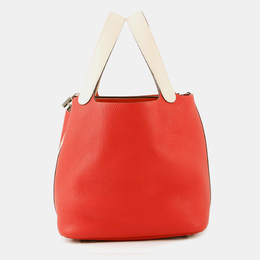 Hermes Picotin Lock MM Touch Rouge Tomate/Rose Eglantine Taurillon Clemence Swift Leather Bag 1220029